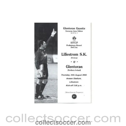 2000 - Lillestrom, Norway v Glentoran official programme 24/08/2000 UEFA Cup - Collect Soccer
