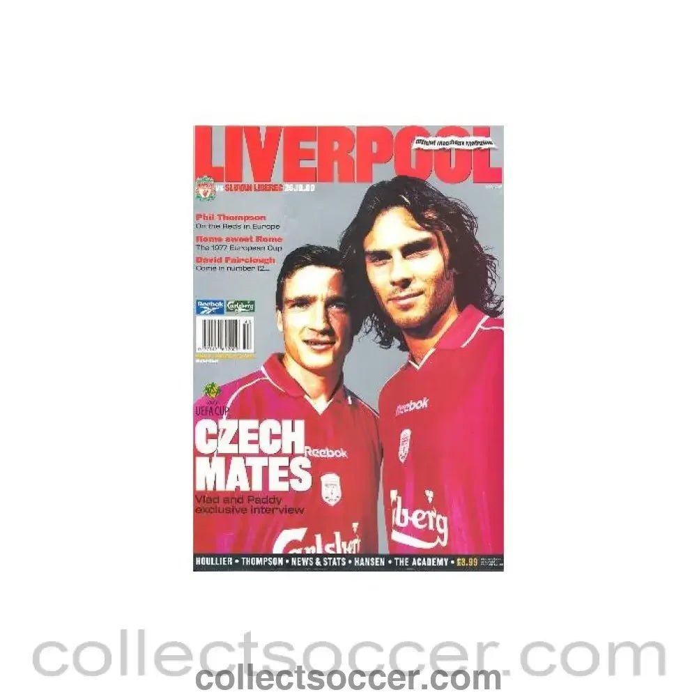 2000 - Liverpool v Slovan Liberec, Slovakia official programme 26/10/2000 - Collect Soccer