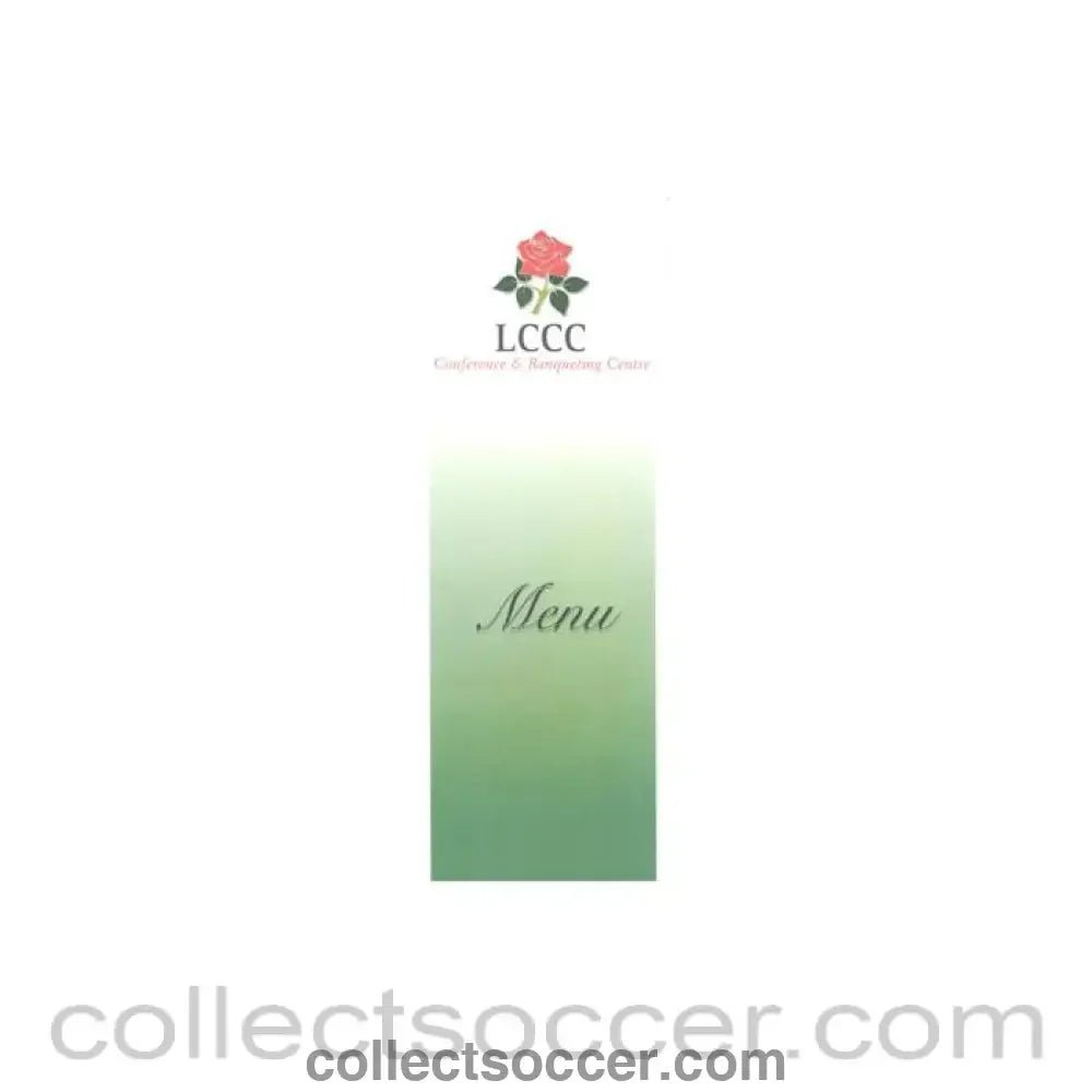 2000 - Manchester United v Chelsea menu 23/09/2000 of the Lancashire County Cricket Club - Collect Soccer