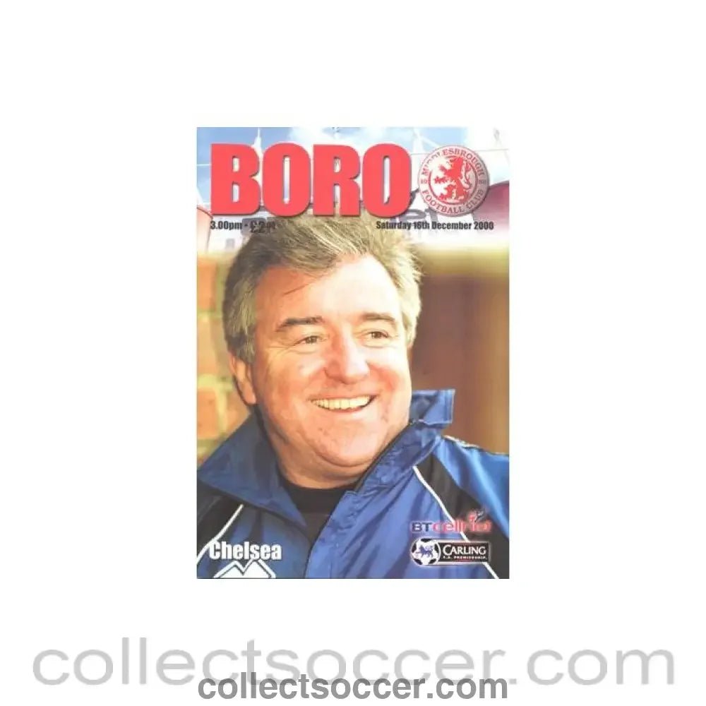 2000 - Middlesbrough v Chelsea official programme 16/12/2000 Premier League - Collect Soccer