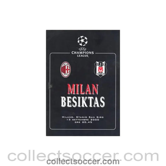 2000 Milan v Besiktas official programme 13/09/2000 Champions League