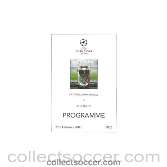 2000 - Olympique de Marseille vChelsea unofficial programme 29/02/2000 pirate