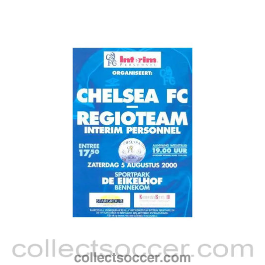 2000 - Regioteam v Chelsea flyer 05/08/2000