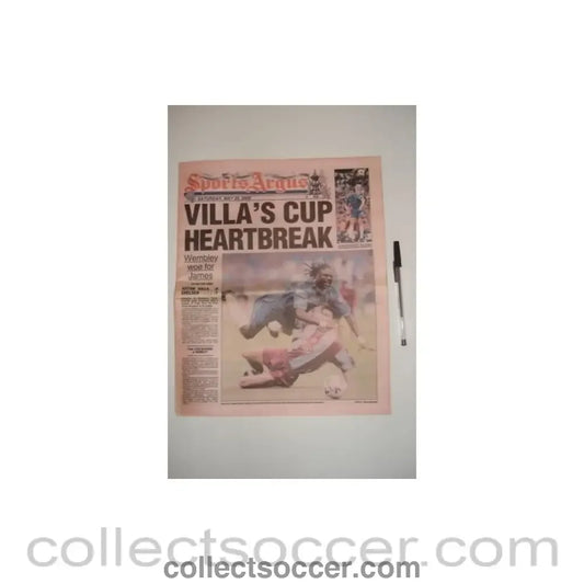 2000 - Sports Argus newspaper of 20/05/2000 covering 2000 F.A. Cup final Aston Villa v Chelsea