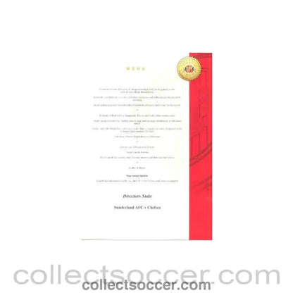 2000 - Sunderland v Chelsea Corporate Hospitality Menu 2000-2001 - Collect Soccer