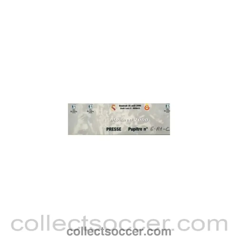 2000 - Super Cup 2000 Ticket - Collect Soccer