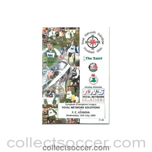 2000 - Total Network Solutions v Levadia official programme 12/07/2000 European Champions League - Collect Soccer