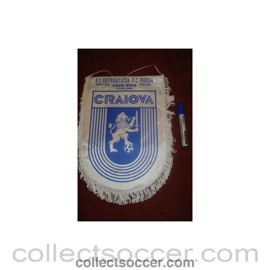 2000 - University FC Craiova Romania v Pobeda FC Prilep Macedonia pennant 10/08/2000