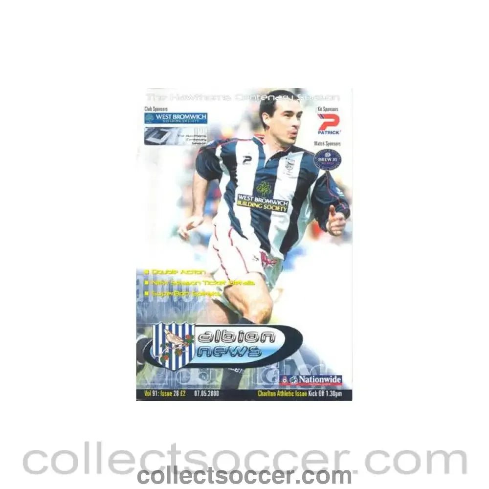 2000 - West Bromwich Albion v Charlton Athletic official programme 07/05/2000 Football League - Collect Soccer