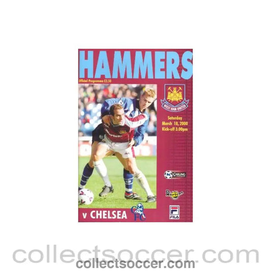 2000 - West Ham United vChelsea official programme 18/03/2000 Premier League - Collect Soccer