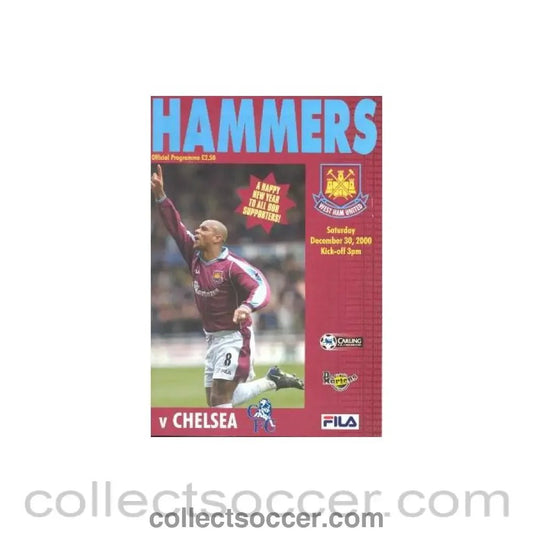 2000 - West Ham United vChelsea official programme 30/12/2000 Premier League - Collect Soccer