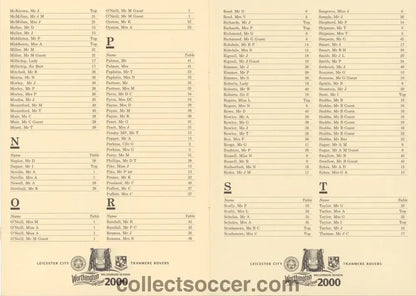 2000 - Worthington Cup Final 2000 Luncheon Menu 27/02/2000 - Collect Soccer
