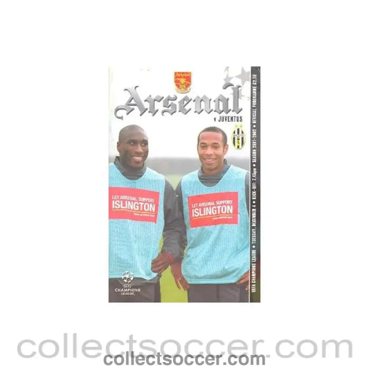 2001 - Arsenal v Juventus official programme 04/12/2001