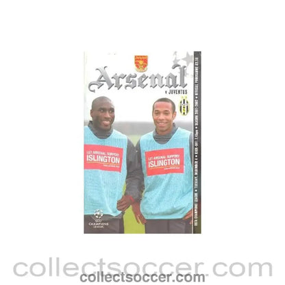 2001 - Arsenal v Juventus official programme 04/12/2001 - Collect Soccer