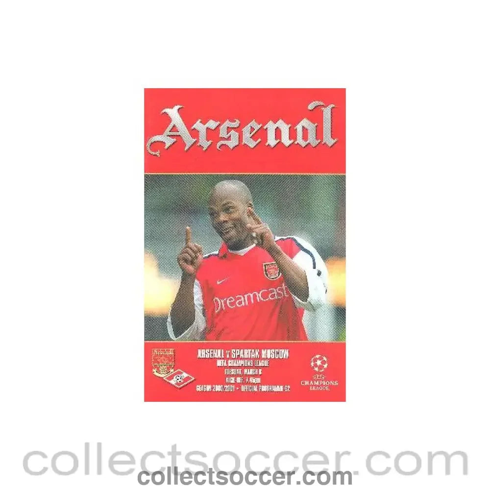 2001 - Arsenal v Spartak Moscow official programme 06/03/2001