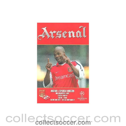 2001 - Arsenal v Spartak Moscow official programme 06/03/2001