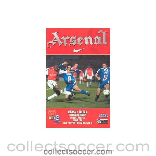 2001 - Arsenal vChelsea official programme 13/01/2001 Premier League - Collect Soccer