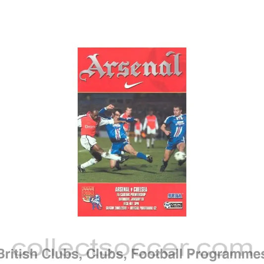 2001 - Arsenal vChelsea official programme 13/01/2001 Premier League