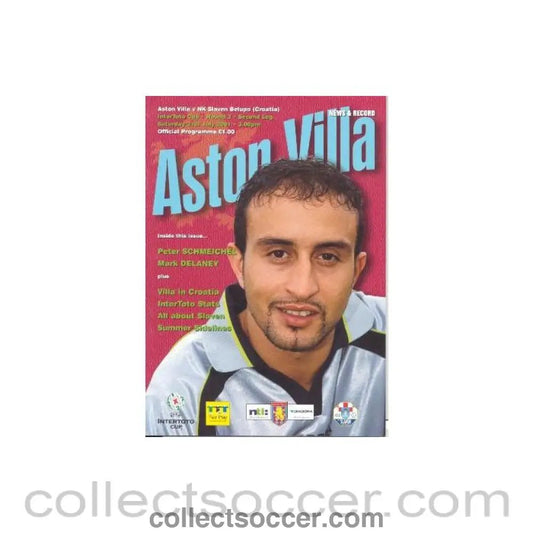 2001 - Aston Villa v Slaven Belugo, Croatia official programme 21/07/2001 - Collect Soccer