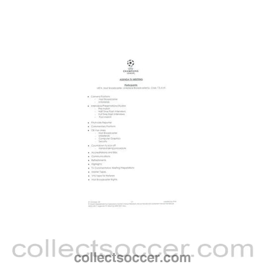 2001 - Bayern Munich v Valencia 2001 Champions League Final in Milan 23/05/2001 Agenda TV - Meeting - Collect Soccer