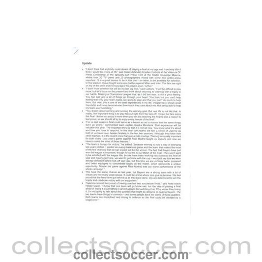 2001 - Bayern Munich v Valencia 2001 Champions League Final in Milan 23/05/2001 Media Update - Collect Soccer