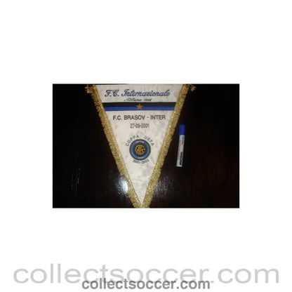 2001 - Brasov, Romania v Internationale, Milamo, Italy 27/09/2001 UEFA Cup Pennant - Collect Soccer
