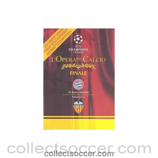 2001 Champions League Final Bayern Munich v Valencia brochure 23/05/2001