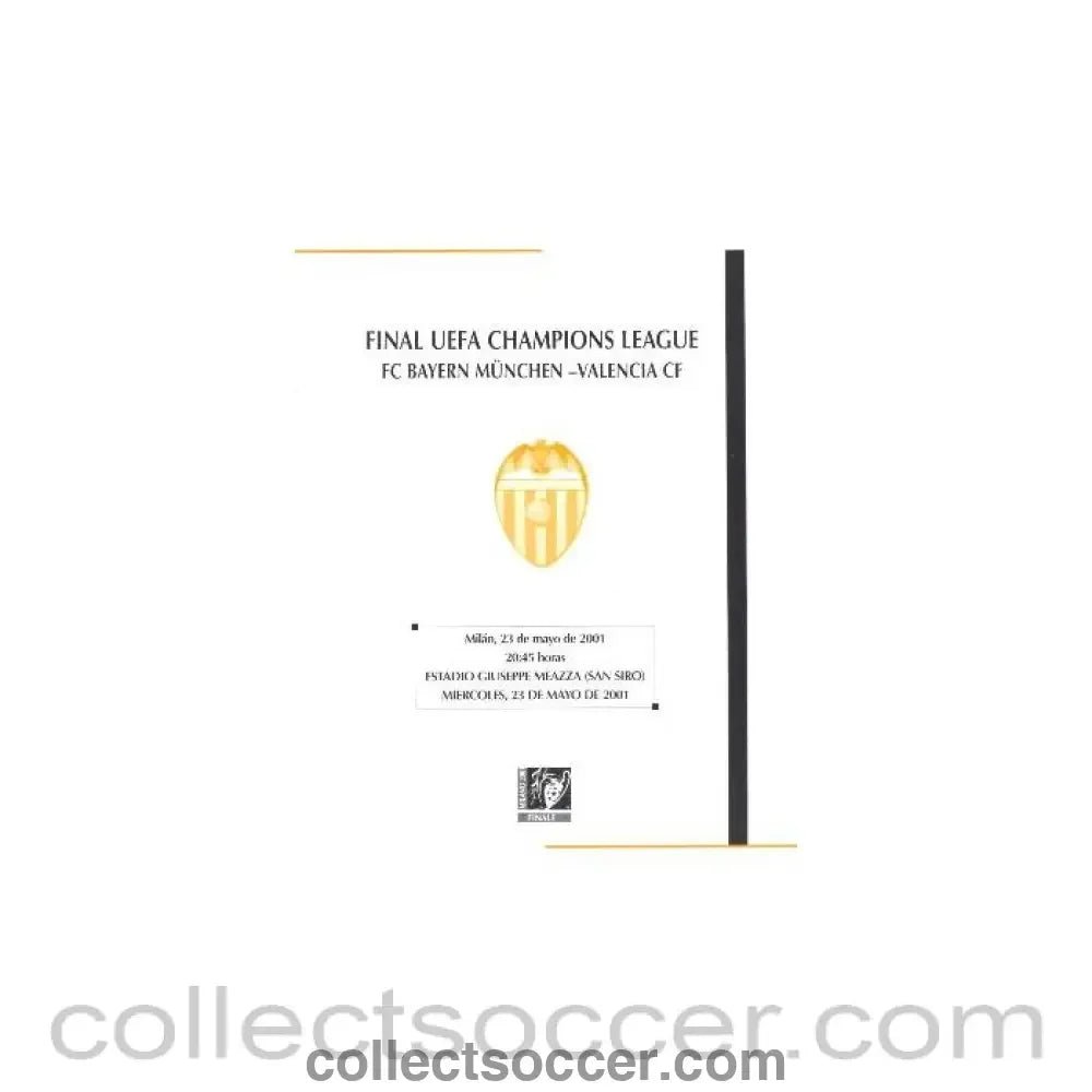 2001 Champions League Final Bayern Munich v Valencia Official Programme in Spanish Valencia Edition - Collect Soccer