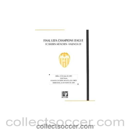 2001 Champions League Final Bayern Munich v Valencia Official Programme in Spanish Valencia Edition