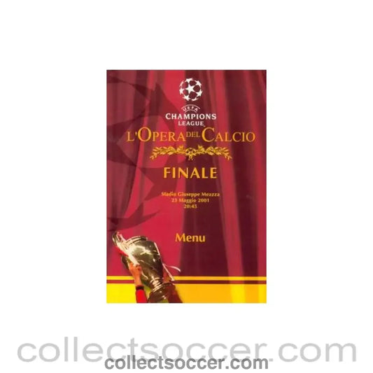 2001 Champions League Final Menu 23/05/2001
