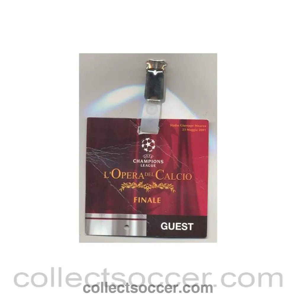 2001 Champions League Final VIP pass - Collect Soccer