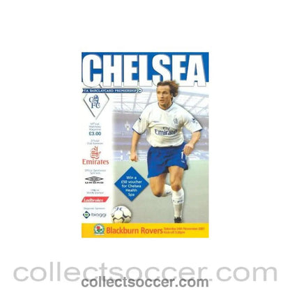2001 - Chelsea v Blackburn Rovers official programme 24/11/2001 Premier League - Collect Soccer