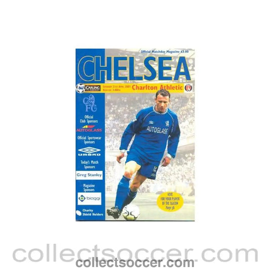 2001 - Chelsea v Charlton Athletic official programme 21/04/2001 Premier League