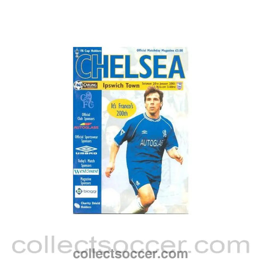 2001 - Chelsea v Ipswich Town official programme 20/01/2001 Premier League