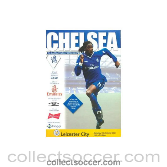2001 - Chelsea v Leicester City official programme 13/10/2001 Premier League