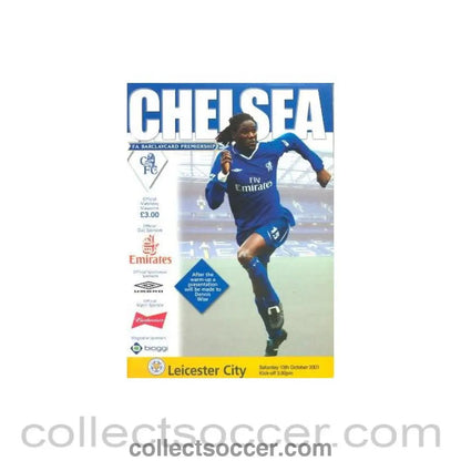 2001 - Chelsea v Leicester City official programme 13/10/2001 Premier League - Collect Soccer
