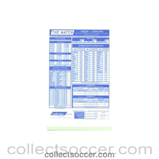 2001 - Chelsea v Levski Sofia Bulgaria betting slip 20/09/2001 UEFA Cup