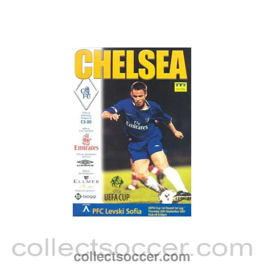 2001 - Chelsea v Levski Sofia official programme 20/09/2001 UEFA Cup