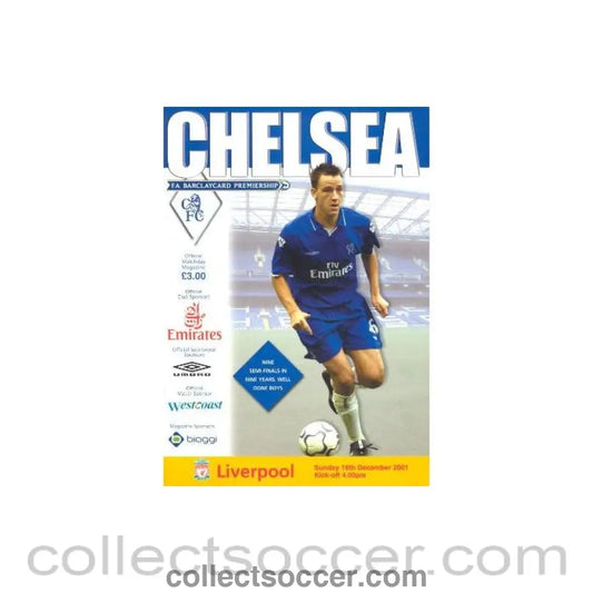 2001 - Chelsea v Liverpool official programme 16/12/2001 Premier League