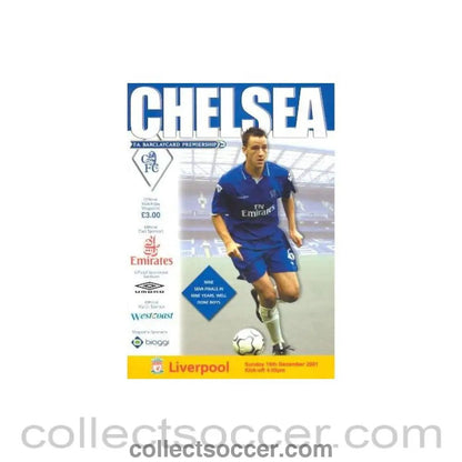 2001 - Chelsea v Liverpool official programme 16/12/2001 Premier League - Collect Soccer