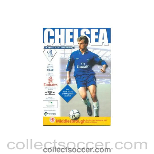 2001 - Chelsea v Middlesbrough official programme 23/09/2001