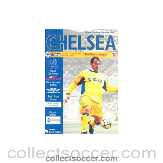 2001 - Chelsea v Middlesbrough official programme 31/03/2001 Premier League