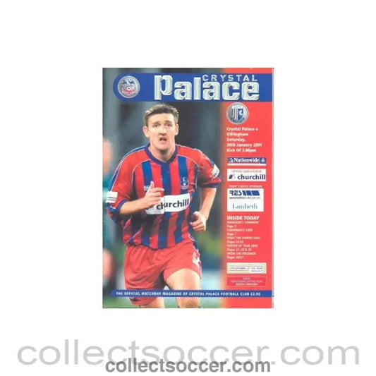 2001 - Crystal Palace v Gillingham official programme 20/01/2001 - Collect Soccer