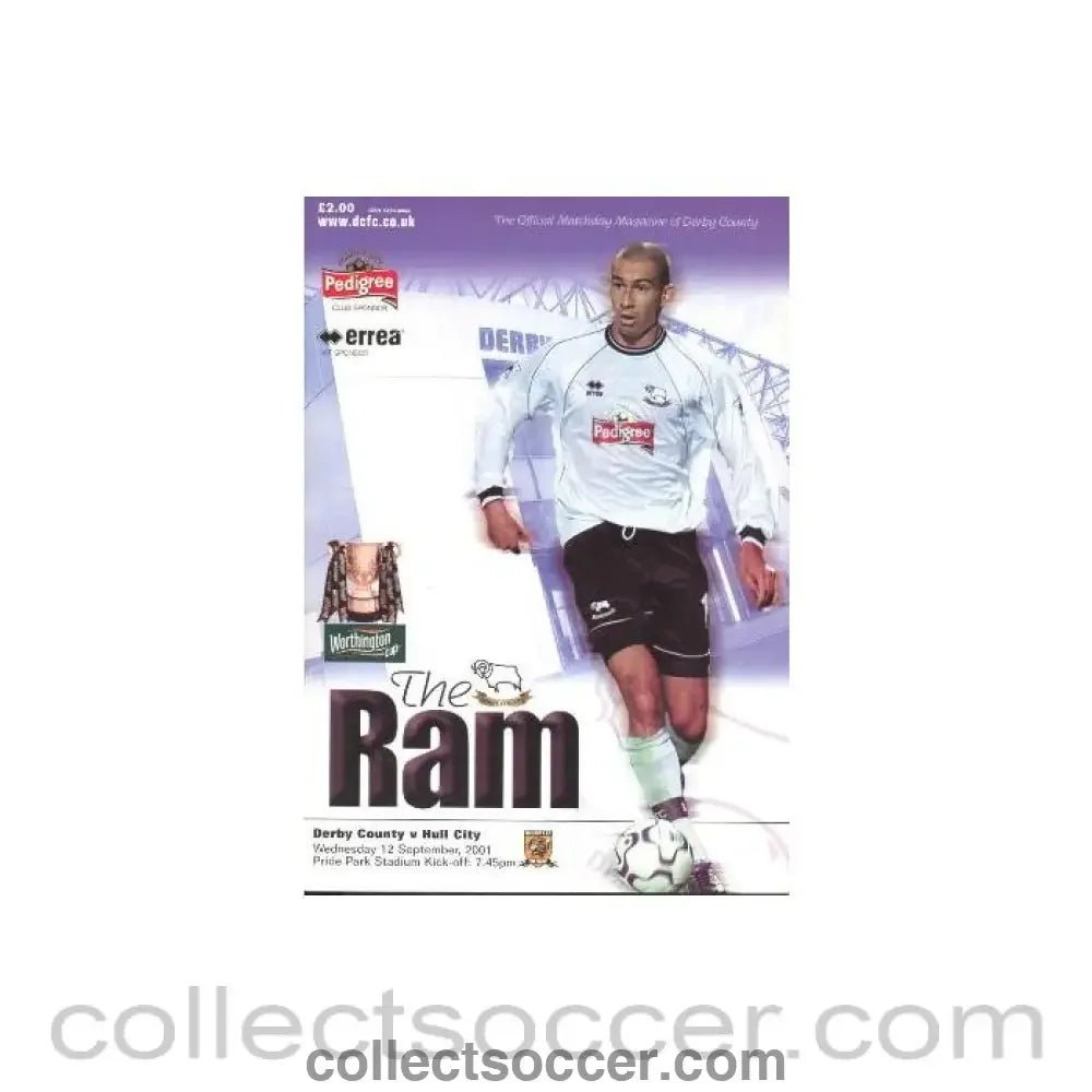 2001 - Derby County v Hull City official programme 12/09/2001 - Collect Soccer