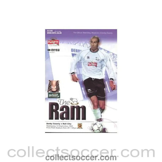 2001 - Derby County v Hull City official programme 12/09/2001 - Collect Soccer