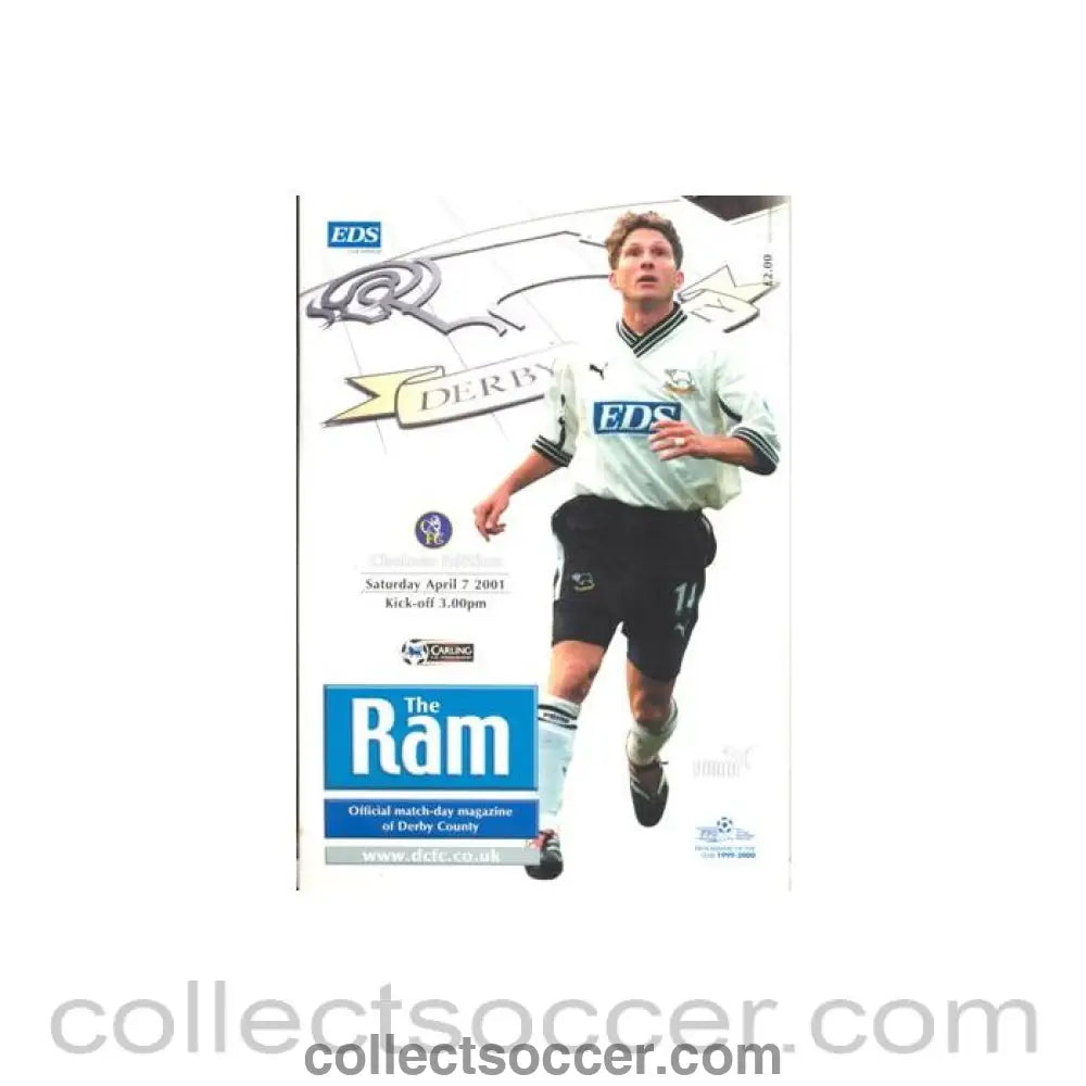 2001 - Derby County vChelsea official programme 07/04/2001 - Collect Soccer