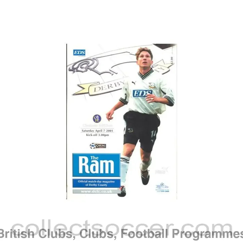 2001 - Derby County vChelsea official programme 07/04/2001