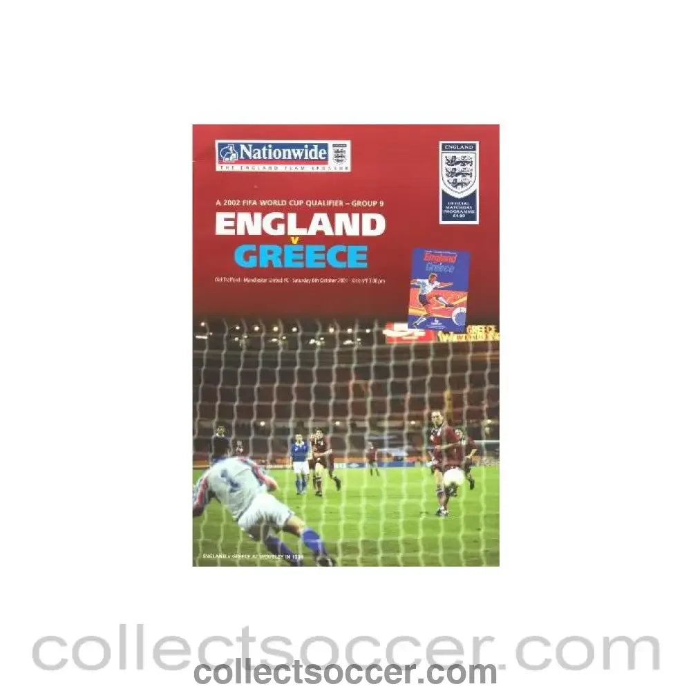 2001 England v Greece official programme 06/10/2001
