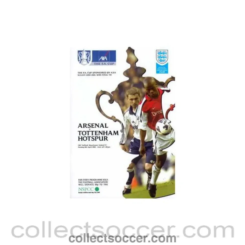 2001 FA Cup Semi Final Programme Arsenal V Tottenham Hotspur