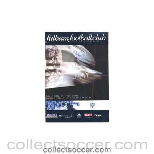2001 - Fulham v Sheffield United official programme 04/02/2001 - Collect Soccer